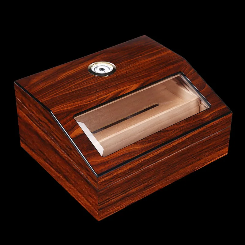 

so good new type COHIBA Luxury Cedar Wood Cigar Humidor Pretty Storage Box with Lock Humidifier Hygrometer