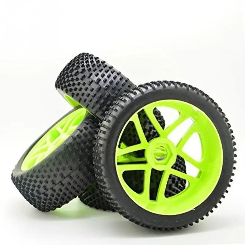 

4Pcs Tires Hollow Hub Tyre Solid Rubber Black 17mm Hex Adapter Durable Universal Wheel For RC 1/8 Off-Road Car