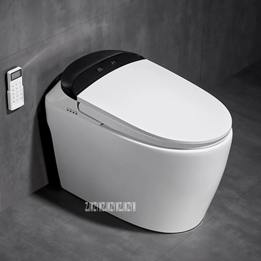 V23 домашний портативный умный туалет полностью автоматический интегрированный Электрический Туалет Ванная комната Многофункциональный умный туалет 220V 1600W - Цвет: black  305mm
