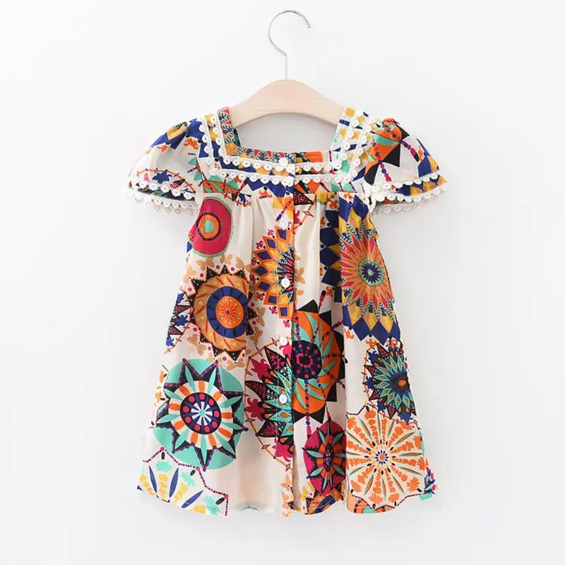 Summer Boho Dress Baby dress Kids Girls Floral Sleeveless Dress