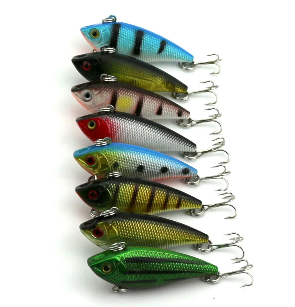 New 8PCS 5.6CM 6.35g VIB culter Striped bass fishing Full swimming
