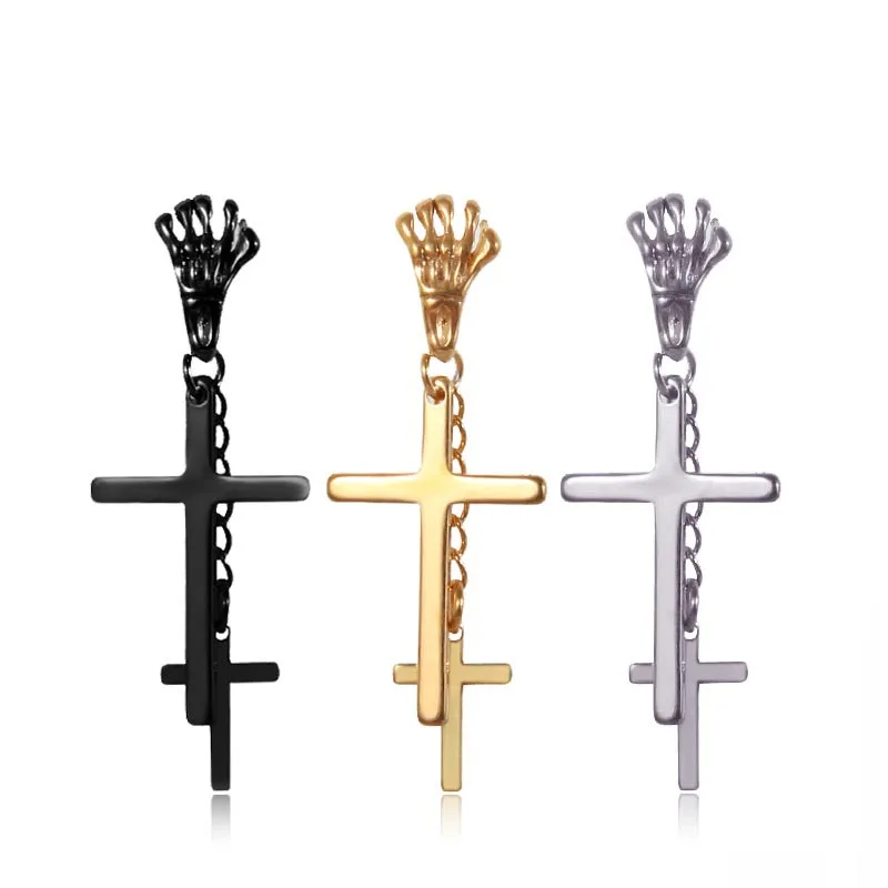 

Black Silver Gold Cross Earring Fashion Jewelry Women's Earrings Fashion Jewelry Hip Hop Punk Earring Cross Jewelry 1 pcs