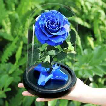 

The Beauty And The Beast Artificial Flowers Decoration Red Eternal Rose In A Glass Dome Valentine Christmas Gift Dropshiping
