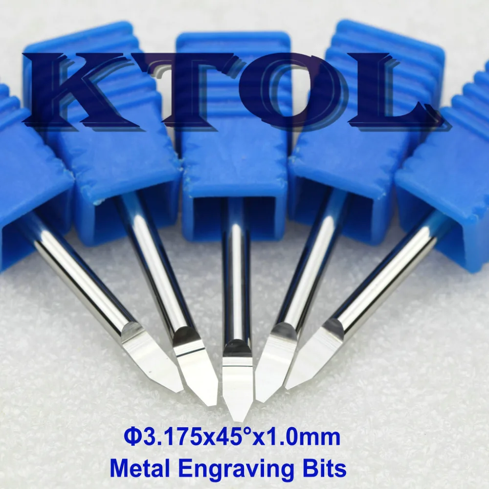45 Angle 3.175x1.0mm Tungsten Carbide Router Bits CNC Milling Cutters