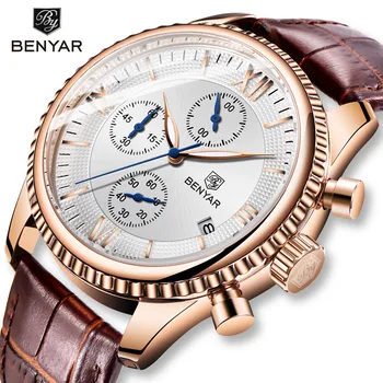 

BENYAR 2019 New Men's Watch/Casual Fashion/Gold/Quartz Watch Men Wristwatch Clock Top Brand Luxury Watch Men Relogio Masculino