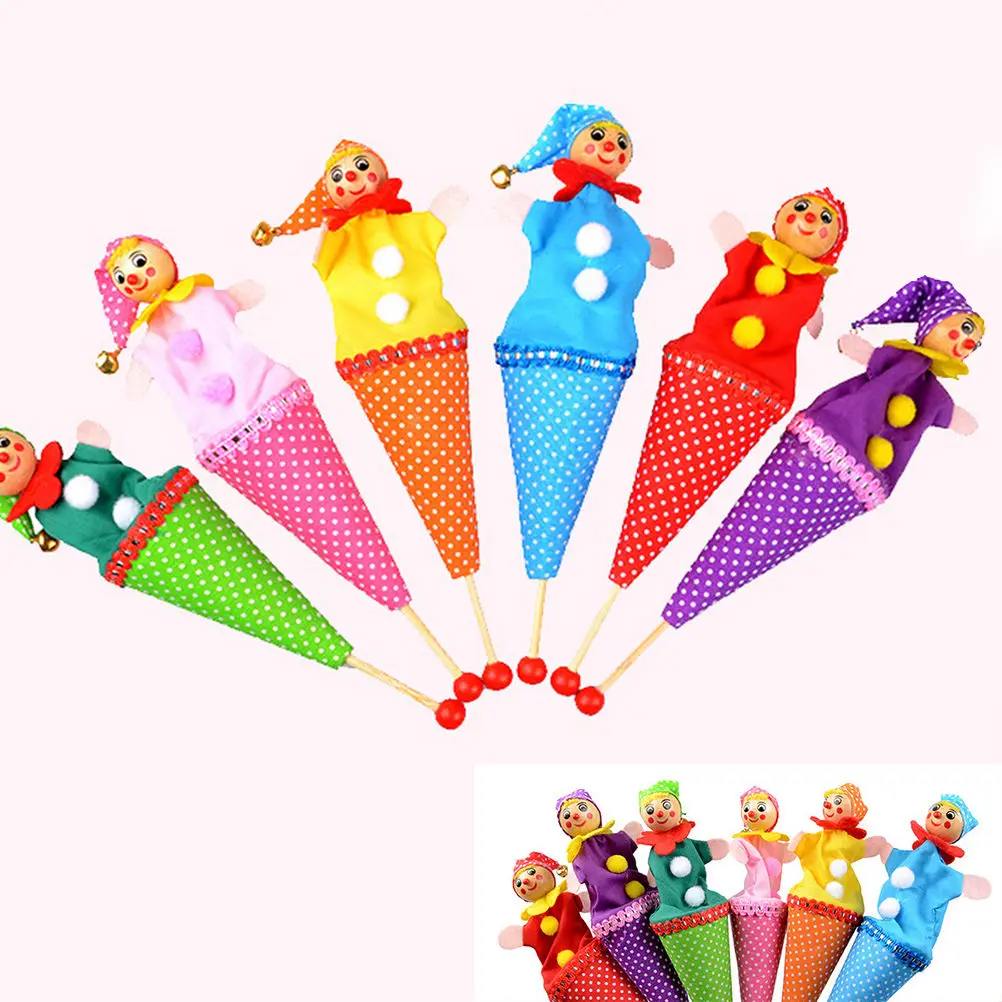 

1Pcs hot sale Hand Puppet Random Style Bell Hide Seek Pop Up Telescopic Baby Kids Educational Toys telescopic stick doll