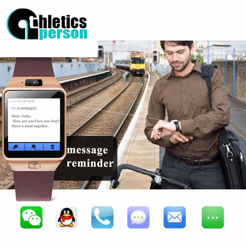 DZ09 Смарт часы с TF слотом для sim карты Push сообщение Bluetooth подключение Android телефон