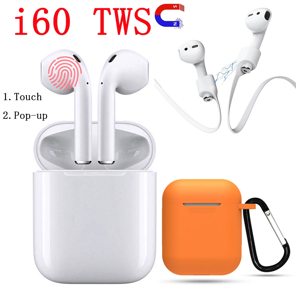 

Best Touch I60 TWS pop up Wireless BLuetooth Earphone 1:1 Mini Wireless Charging 5.0 3D earbuds for Mic PK i20 i80 i30 tws