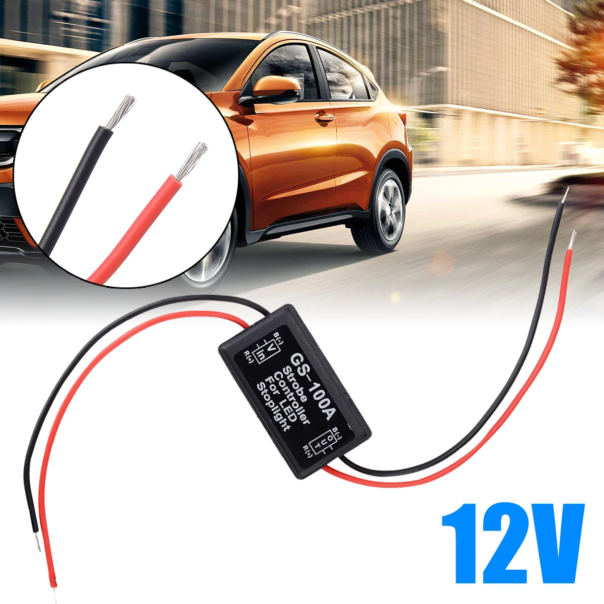 

Car Light Assembly 1pc 12V Flash Strobe Controller Flasher Module Box Waterproof GS-100A for LED Brake Stop Light Lamp