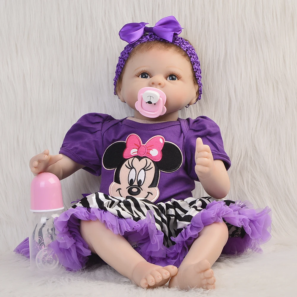

Alive Silicone Reborn Doll Baby 55 cm Lifelike Newborn Babies Girl Handmade Stuffed Dolls For Kid Birthday Xmas Gift Reborn bebe