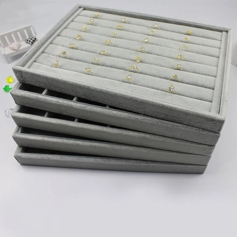 Buy High Quality Jewelry Display Tray Set Gray Velvet