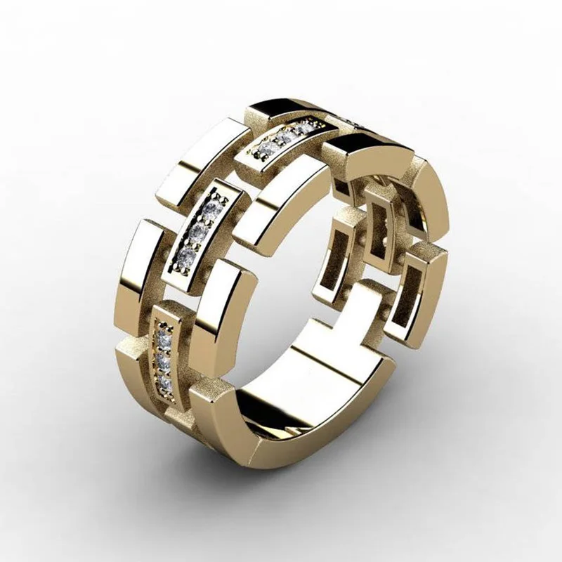 Huitan, римские стильные панковские геометрические мужские кольца, роскошные золотые цвета, трендовые мужские аксессуары в стиле рок-н-ролл,, оптом и оптом