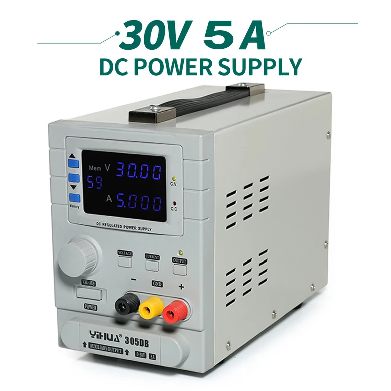 

YIHUA305DB Precision Adjustable 30V 5A Variable Regulated Programmable DC Power Supply