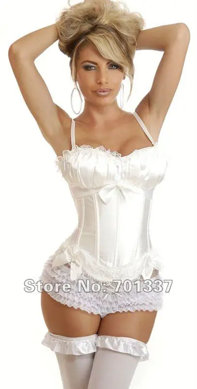 

Wholesale Ladies Sexy lingerie Lace Up corset White S-XXL W8899