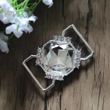 Free Shipping 40pcs/lot 2'' Rhinestone Connector Shoe Buckle Apparel Buckle Bikini Connector Headband Connector LSRC015 1 2 buckle my shoe