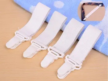 

HOT fashion convenient 4Pcs Bed Sheet Buckle Clip Blankets Holder Elastic Fastener Gripper White