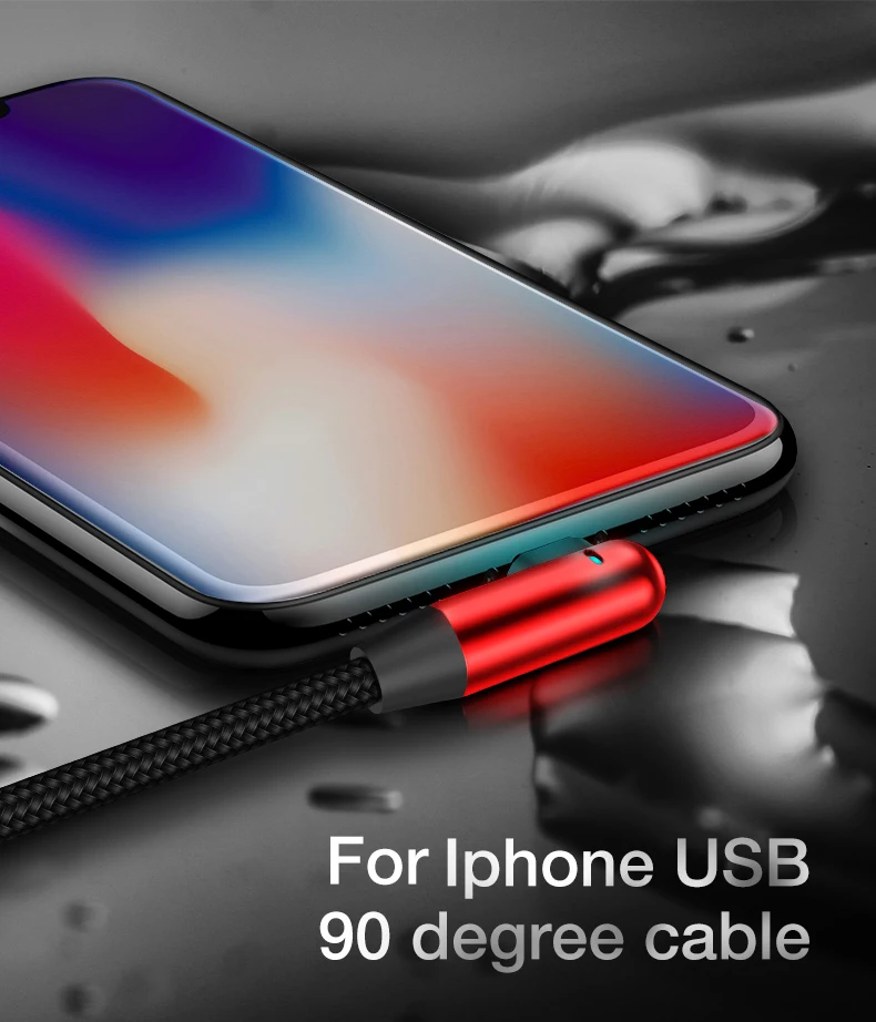 Cafele светодиодный usb-кабель для iPhone X, Xr, Xs, Max, игровой usb-кабель для мобильного телефона, для iPhone 6, 7, 8, нейлоновый Плетеный зарядный кабель