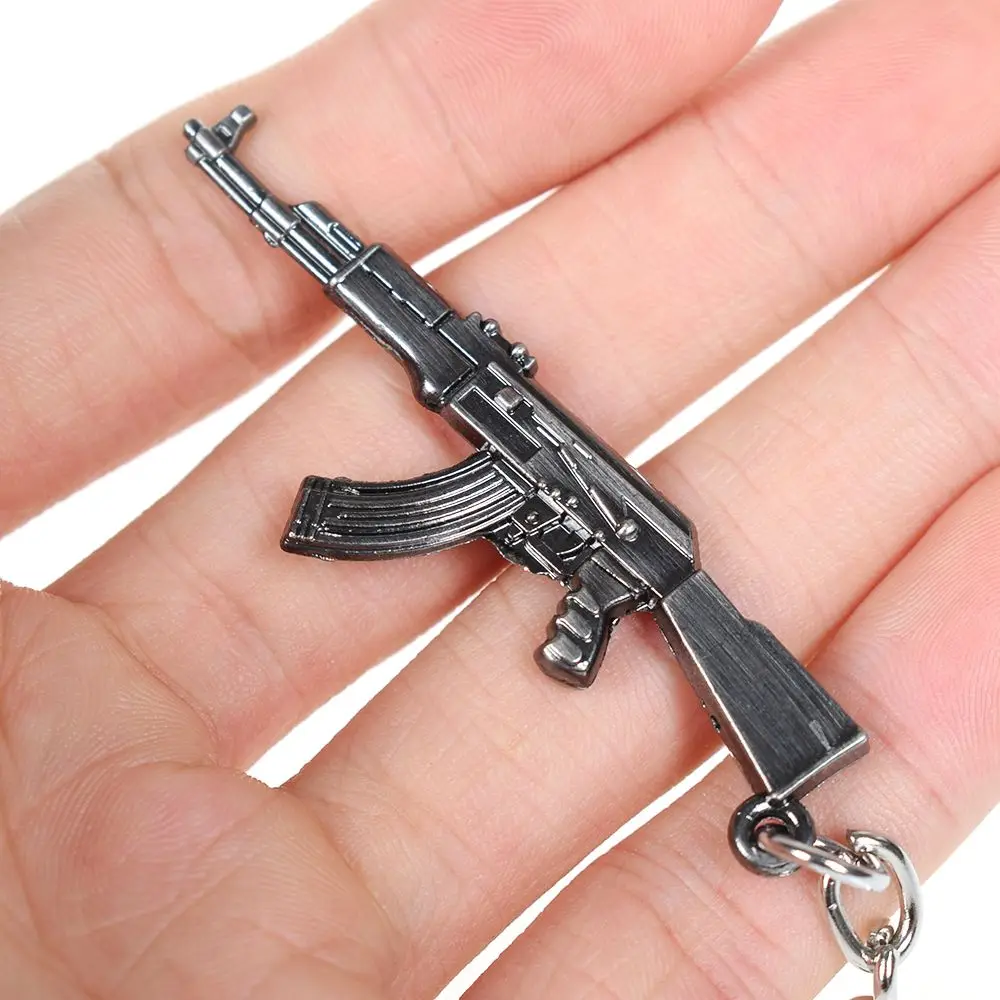 Around The Game Around The Fire Line Ak47 Weapon Pistol Sniper Gun Cf Mini Gun Car Key Pendant Keychain Ring Gift Keyrings
