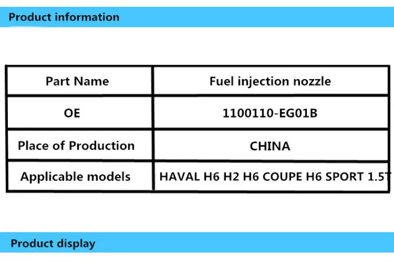 1100110-EG01B инжектор применяется к Великой китайской Стены HAVAL H6 H2 H6 купе H6 Спорт 1,5 T смещение высококачественные детали