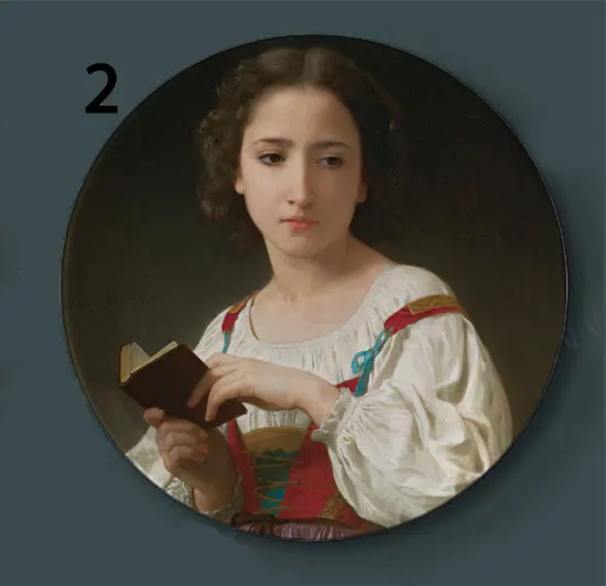 Bouguereau настенные декоративные тарелки классическое художественное блюдо отель фон дисплей мать и ребенок картина маслом тарелка - Цвет: 2