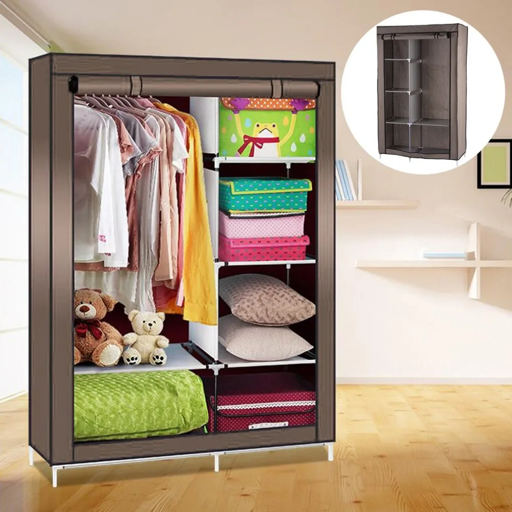 

Ship From RU Modern Simple Wardrobe DIY Nonwoven fold Portable Storage Cabinet Fabric Folding Cloth Ward Storage with retail Box