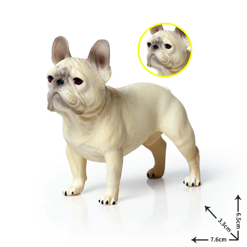 

French Bulldog Pet Dog PVC Children's Hand Toy Solid Animal Simulation Dog Model 7.5*3.3*6.5CM