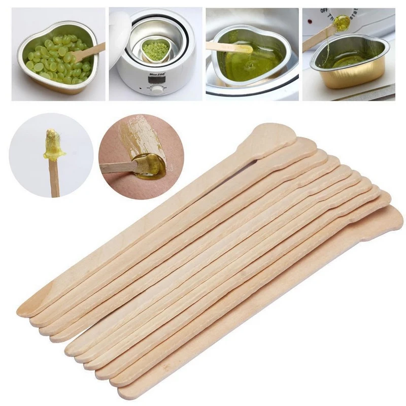 Shellhard 50pcs Hot Sale Waxing Wood Sticks Disposable Wooden Wax Applicator For Hair Removal Waxing Stick Spatulas