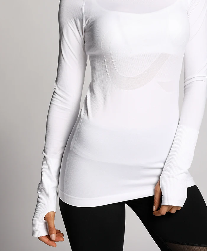 SYROKAN женская спортивная футболка с длинным рукавом для бега бесшовная футболка для отдыха