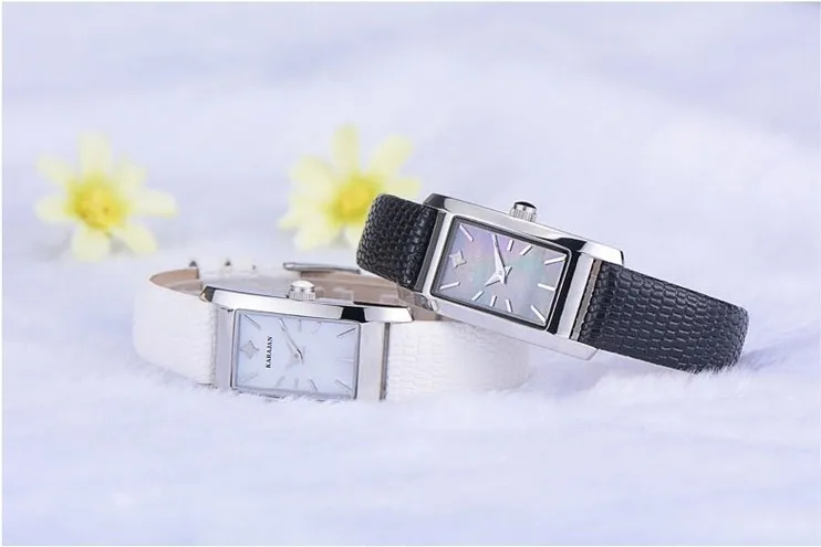 Элегантные женские часы в Корейском стиле, нарядные часы в деловом стиле, наручные часы из натуральной кожи с сапфировым кристаллом, 3ATM NW1461