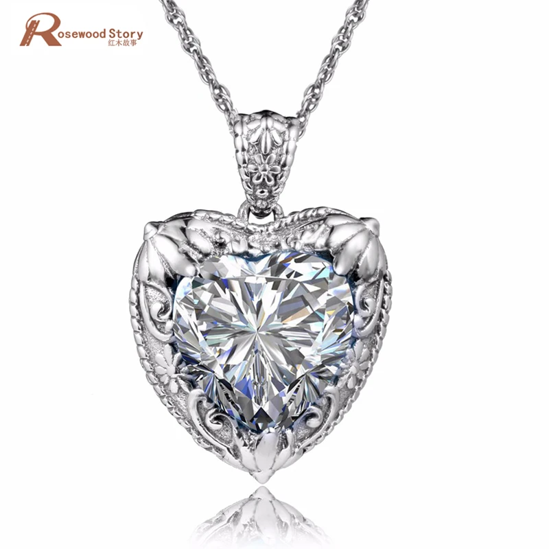 

100% Real 925 Sterling Silver Pendant For Women Gifts Vintage Unique Design Cubic Zircon Crystal CZ Stone Necklace Pendant Party