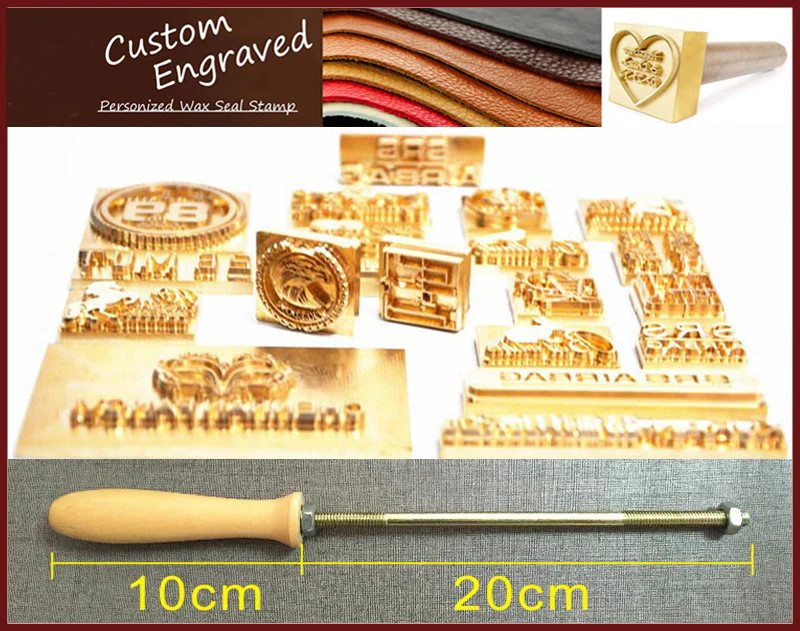 1cm 10cm Customized Logo Branding Iron Brass Leather Stamp Wood