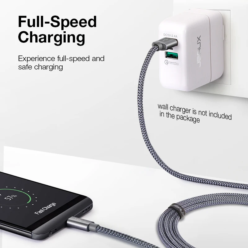 Кабель USB Type C JSAUX для Xiaomi Redmi Note 7 кабель быстрой зарядки и передачи данных Samsung Galaxy