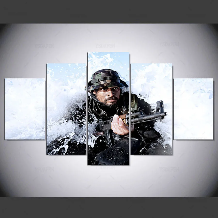 YSDAFEN 5 panel Modern hd NAVY SEALS Art print canvas art wall framed