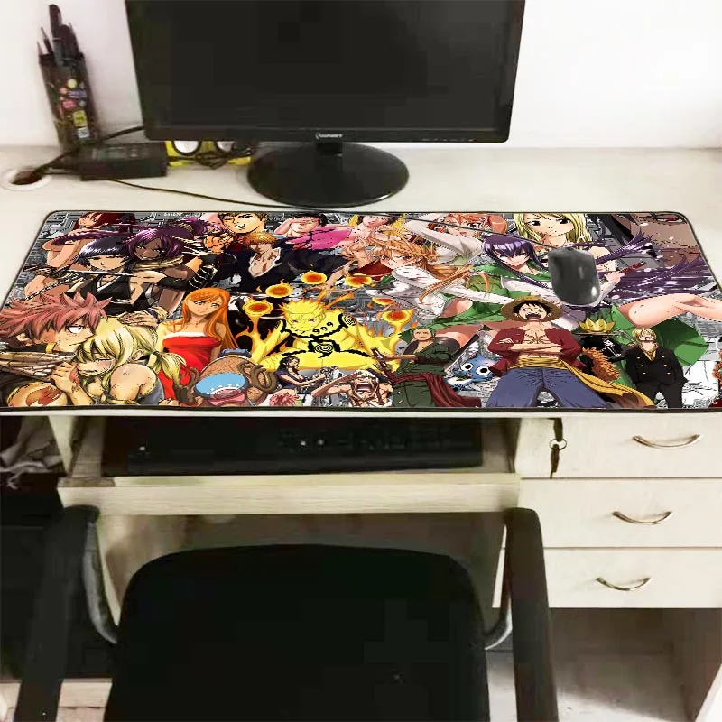  Mairuige 90*40cm One Piece Naruto Gaming Mouse Pad Large Cartoon Anime Rubber Mouse Pad Keyboard Ma