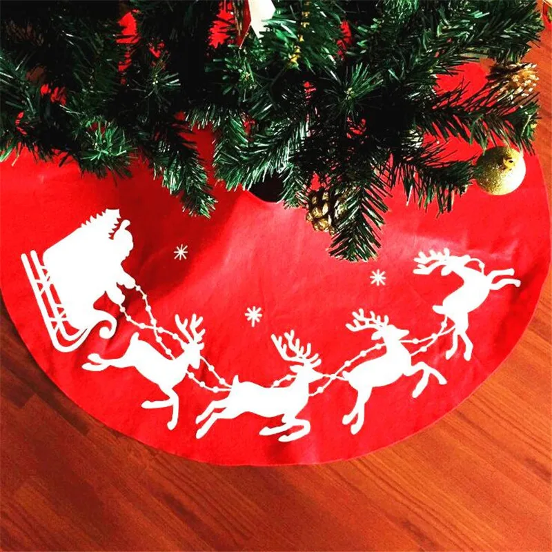 

1 meter Santa Claus Elk Christmas big Tree Skirt Red XMAS Decorations Christmas Tree Dress New Year's Home Party Decoration