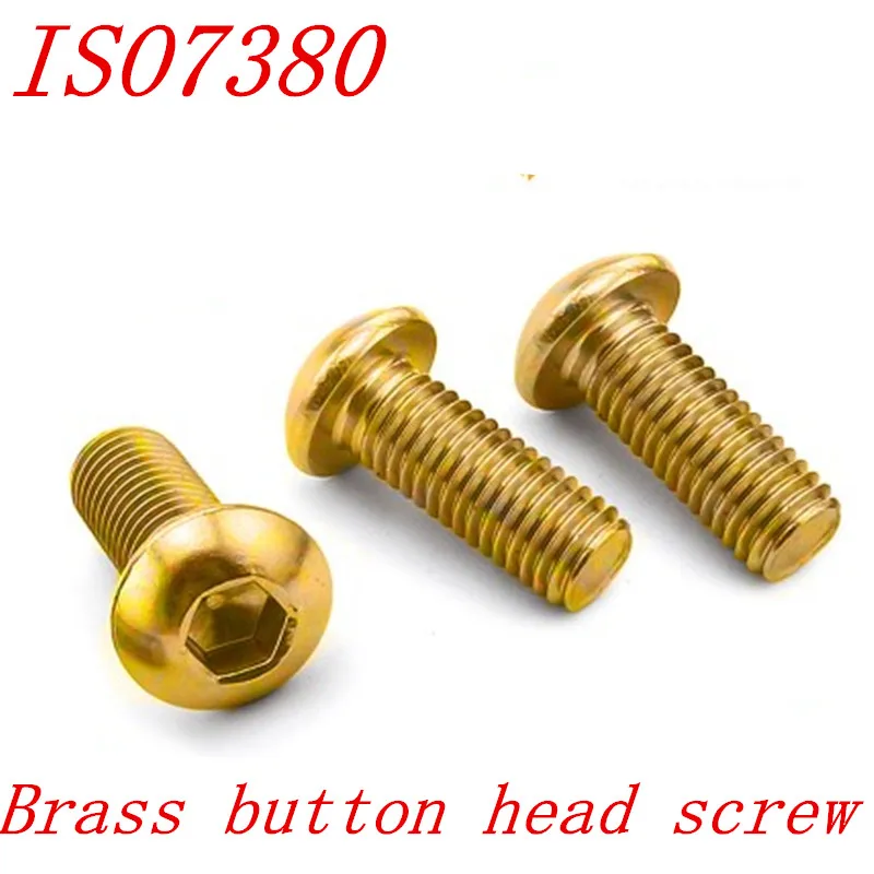 1000pcs ISO7380 m3 m4 m5 m6 brass button head hex socket screwin