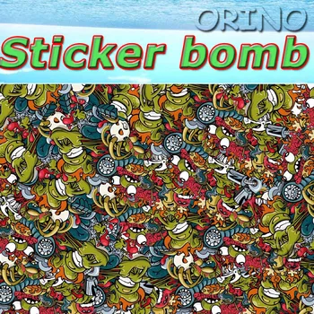

High Quality Frightening Hot Euro style Stickerbomb Vinyl Wrap With Air Bubble Free For Car Wrapping Decals Sticker Bomb