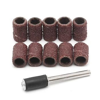 

10Pcs 6mm Sanding Bands +3.17mm Mandrel Rotary Tool Nail Drill Bits