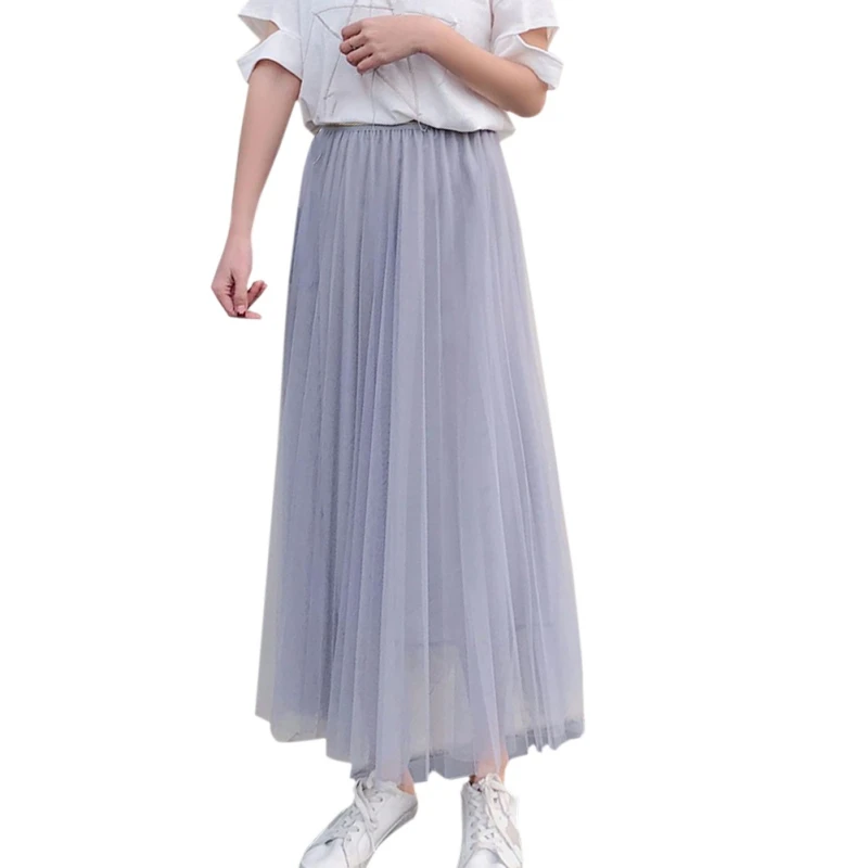 Корейский женский большой размер новой двухслойной сетки вуаль пачка юбка бюст пляжная юбка Длина юбки Нижняя