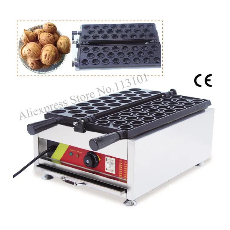 Electric walnut shape waffle machine fun walnut type waffle maker non stick cooking surface