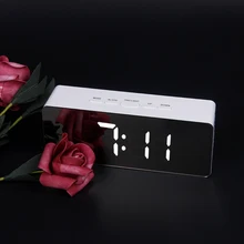 JULY’S SONG Digital Mirror LED Alarm Clock Night Lights Thermometer Electronic Table Clock Rectangle Multi-function Desk Clocks