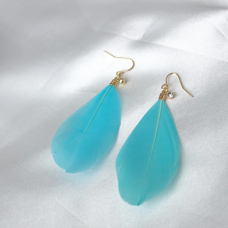 Crystal Earrings New Fashion Earrings Feathers Crystal Influx Of People Exaggerated Personality Jewelry Ladies Gift Distribution