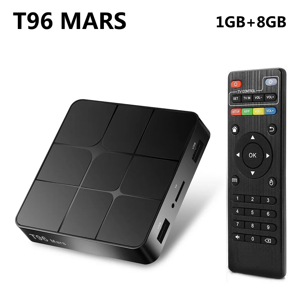 T96 MARS Android 7.1 TV BOX 2GB RAM 16GB ROM Amlogic S905W 2.4G WiFi Bluetooth Media Player 4K HD Smart Set Top Box vs X96 mini - Цвет: only 1GB 8GB TV box