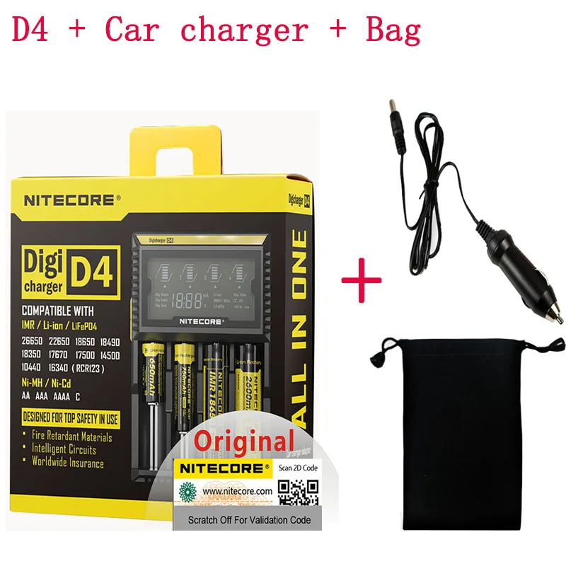 New VERSION NITECORE D4 Digi charger For 18650 14500 18350 16340 Li-ion /& Ni-MH