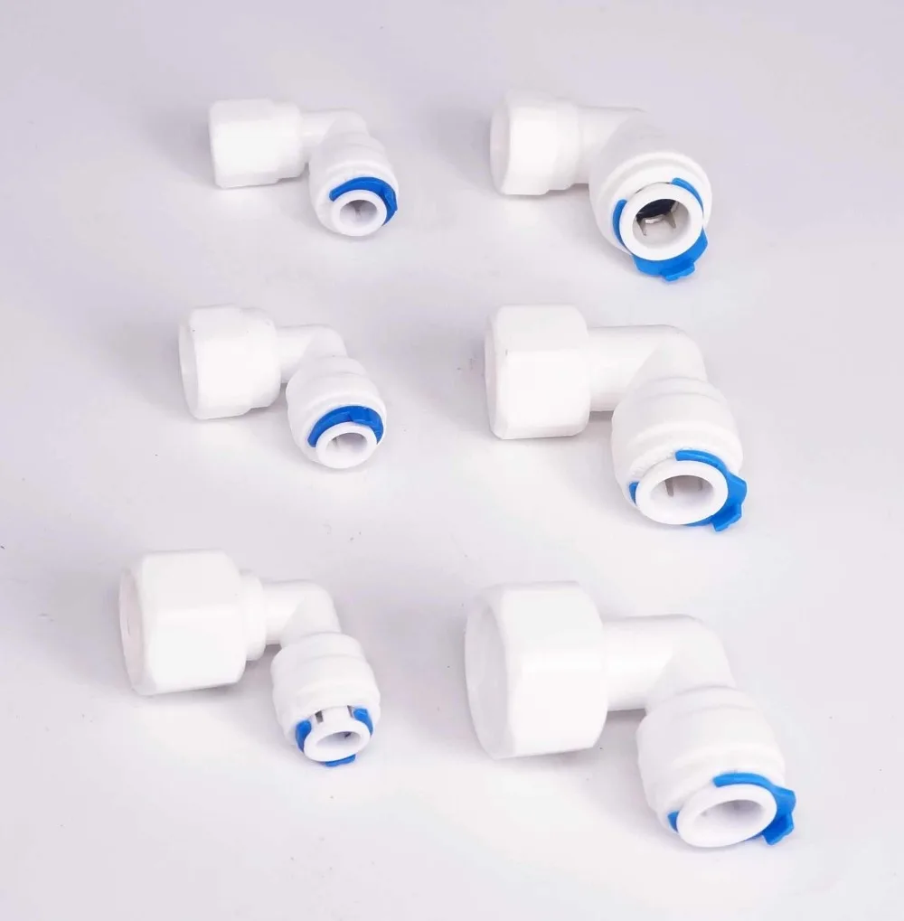 Fit for 1/4" 3/8" OD Tube 1/4" 3/8" 1/2" BSP Female Thread Elbow L Connector Fitting Aquarium Reverse Osmosis RO Water dispense