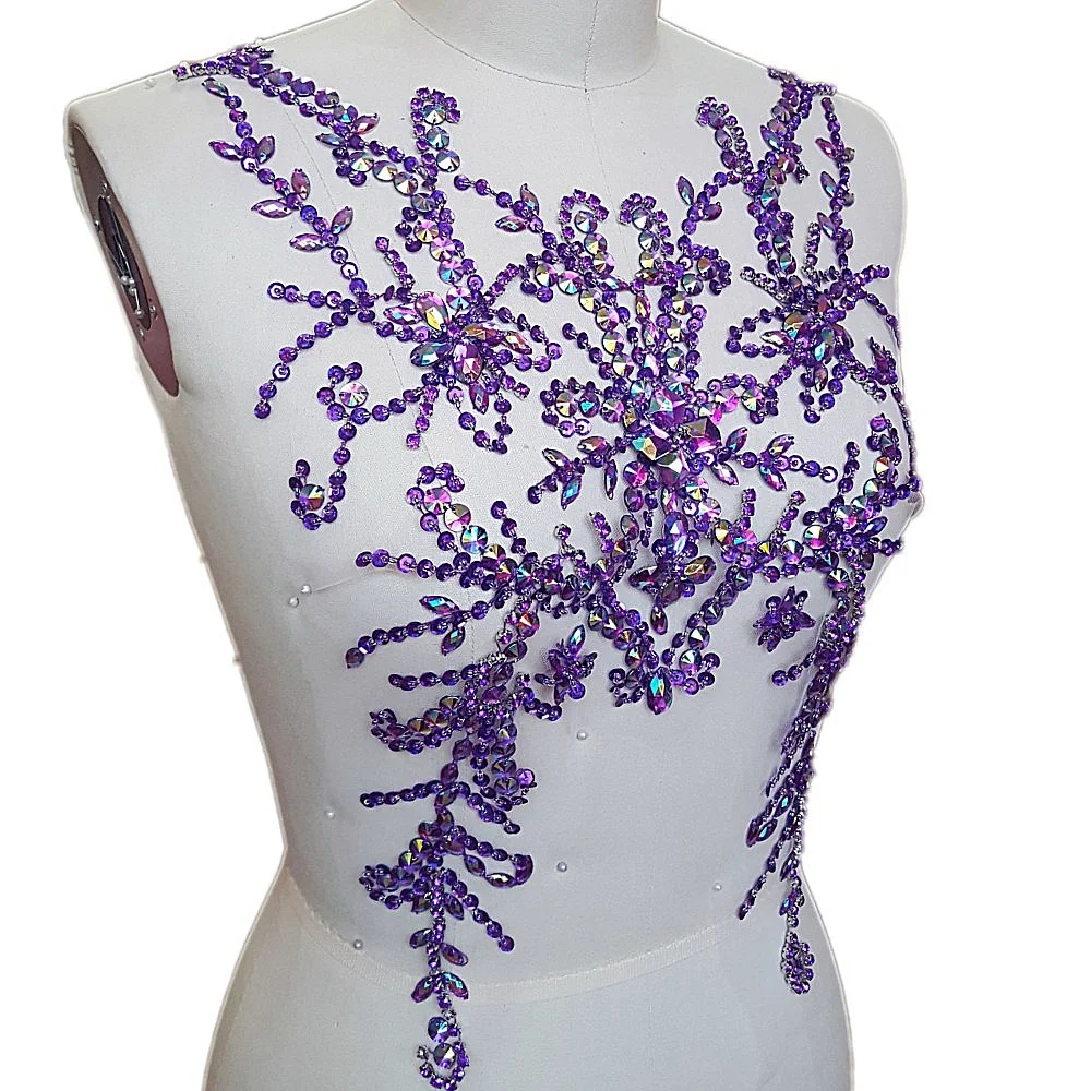 Кружевная вышивка с блестками 28x49 см|sew on rhinestone applique|sew sequinsbeaded applique patch |