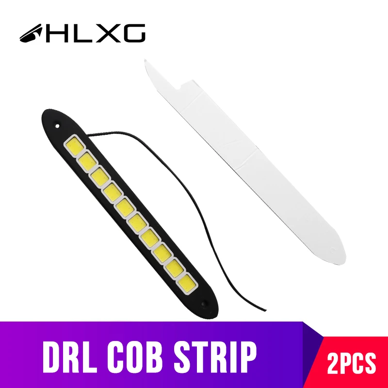 Hlxg 2 шт. тонкий водонепроницаемый 20 Вт LED 12 в дневные ходовые огни DRL COB полосы лампы
