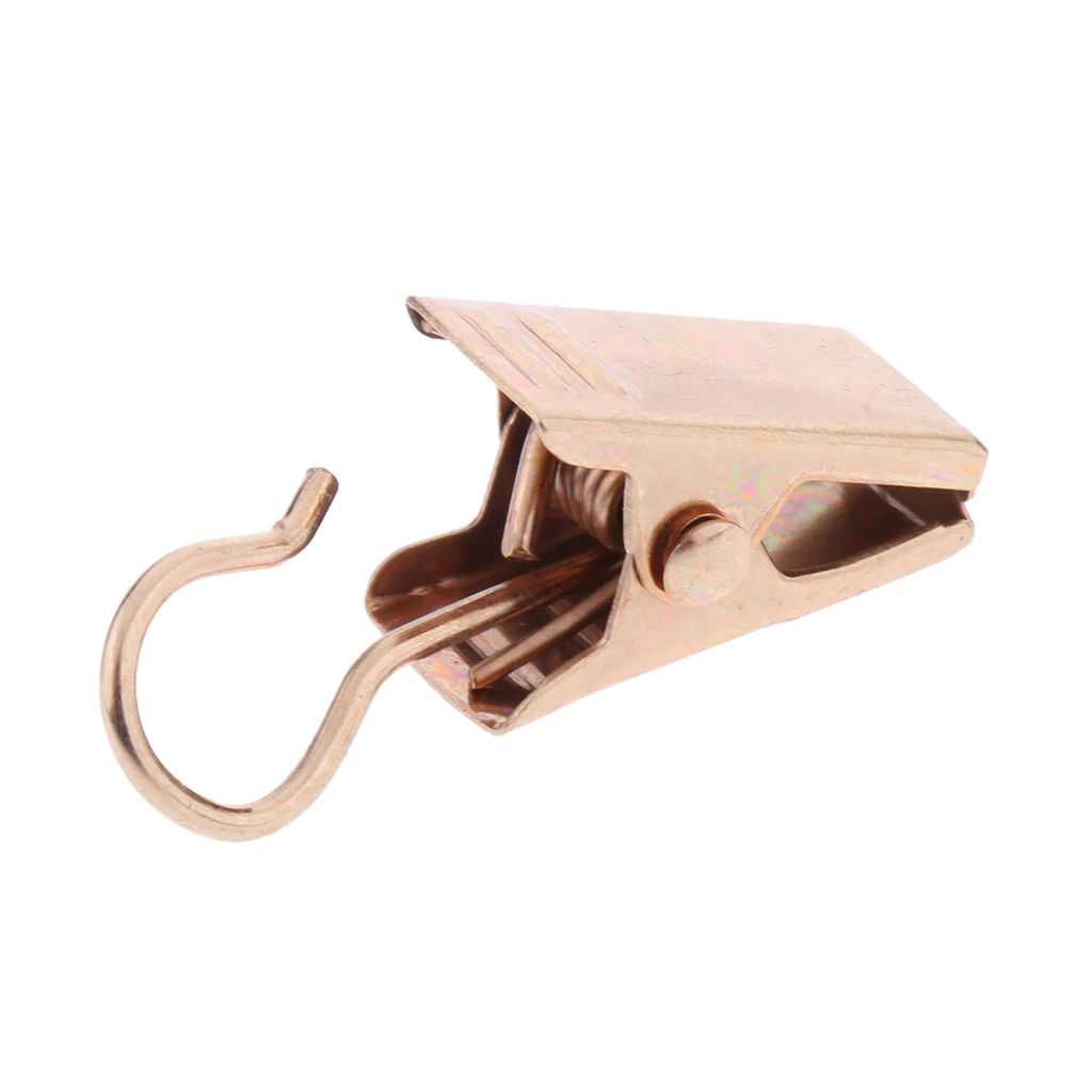 20Pieces Heavy Duty Curtain Clips with Hook Spring Clamps Hanger Clips Gold