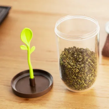 

Creative Cute Sprout Kitchen Storage Jar for Tea Leaves Coffee Bean Sugar Container Seasoning Sealed Box Kitchen Practical Tool