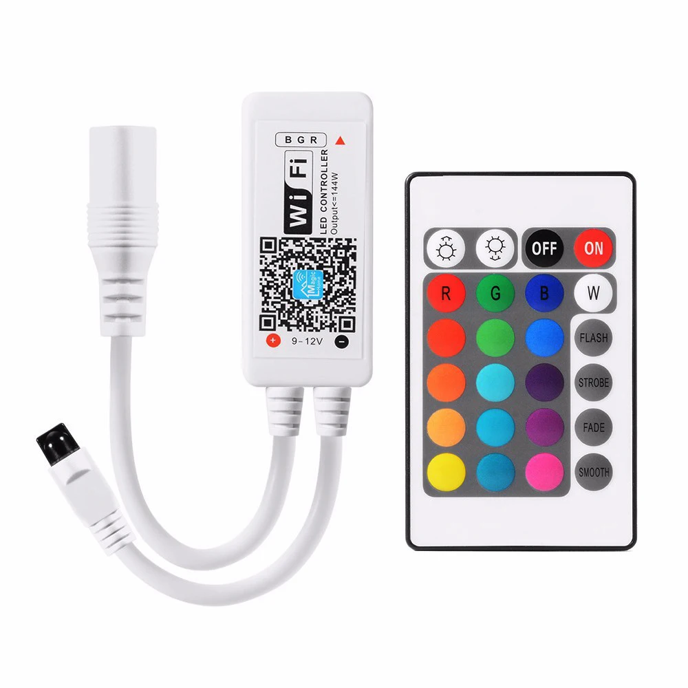 

RGB RGBW Controller DC5-28V LED Strip Wifi Controller Light Lamps Color Mini Wifi Remotes Support Voice App Phone Control